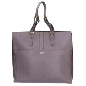 Giorgio Armani Leather Tote Bag, Gray, Men's
